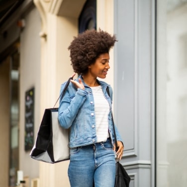 Woman looking at windows shopping